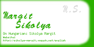 margit sikolya business card